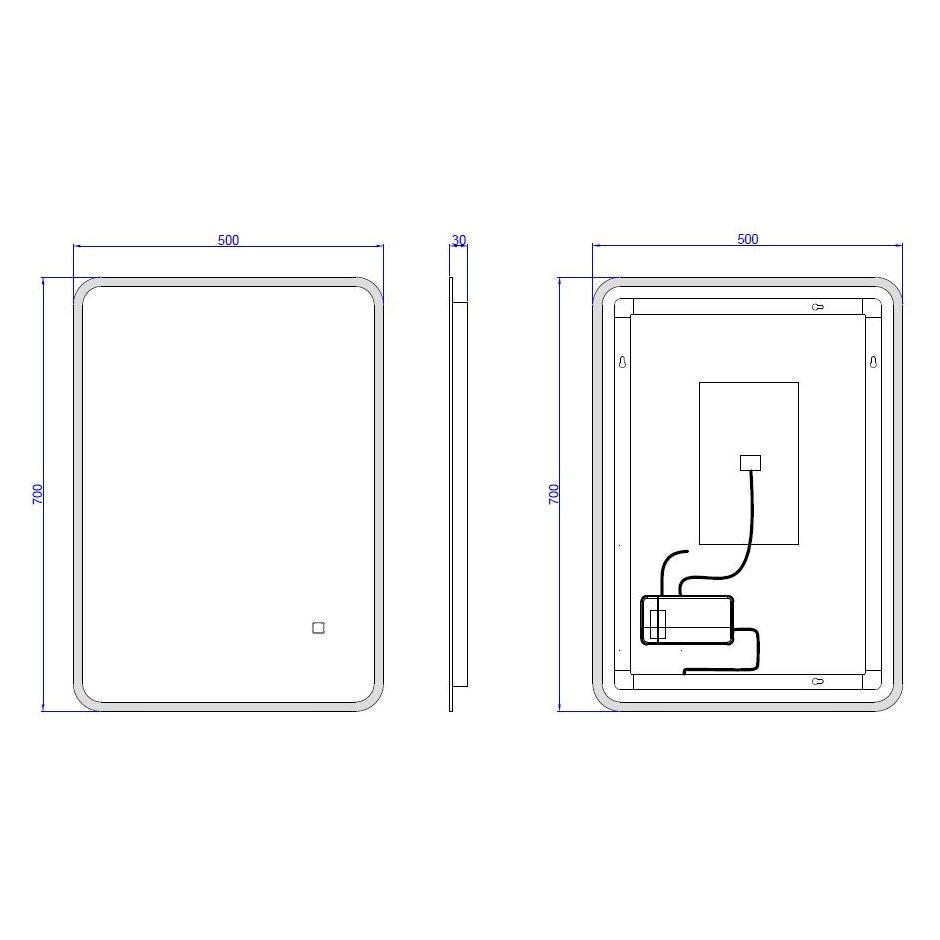 Avon LED Mirror 500 x 700mm