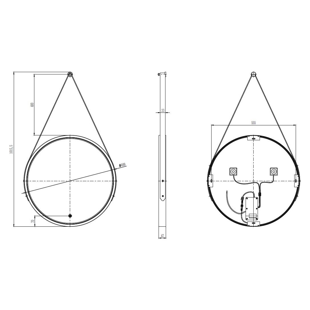 (MOQ 5) Granton 600mm LED Mirror