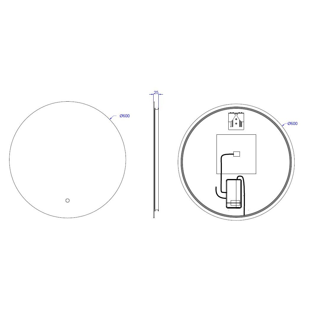 Eden Rear Lit LED Mirror 600mm