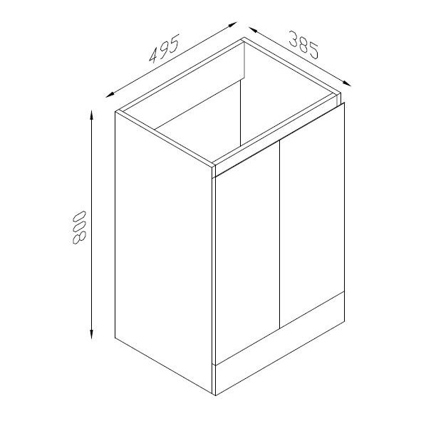 Rothes 500 x 385mm Slim FS Basin Unit White