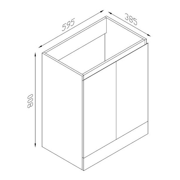 Rothes 600 x 385mm Slim FS Basin Unit White