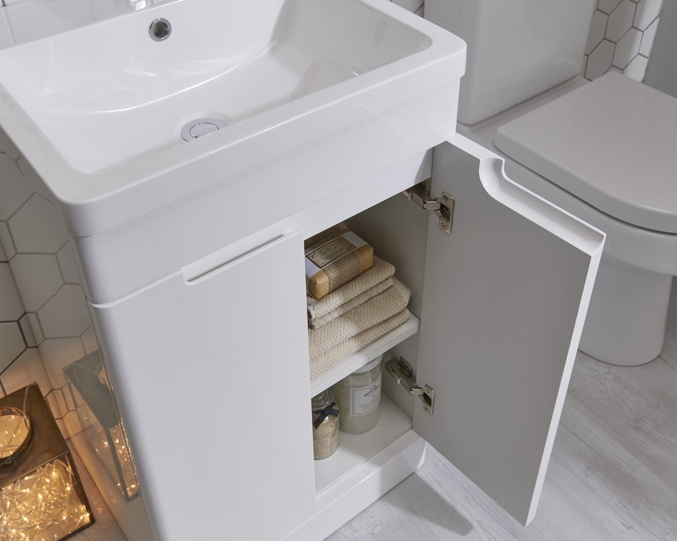 Selkirk 500 Floor Standing 2-Door Vanity Unit with Armastone Basin