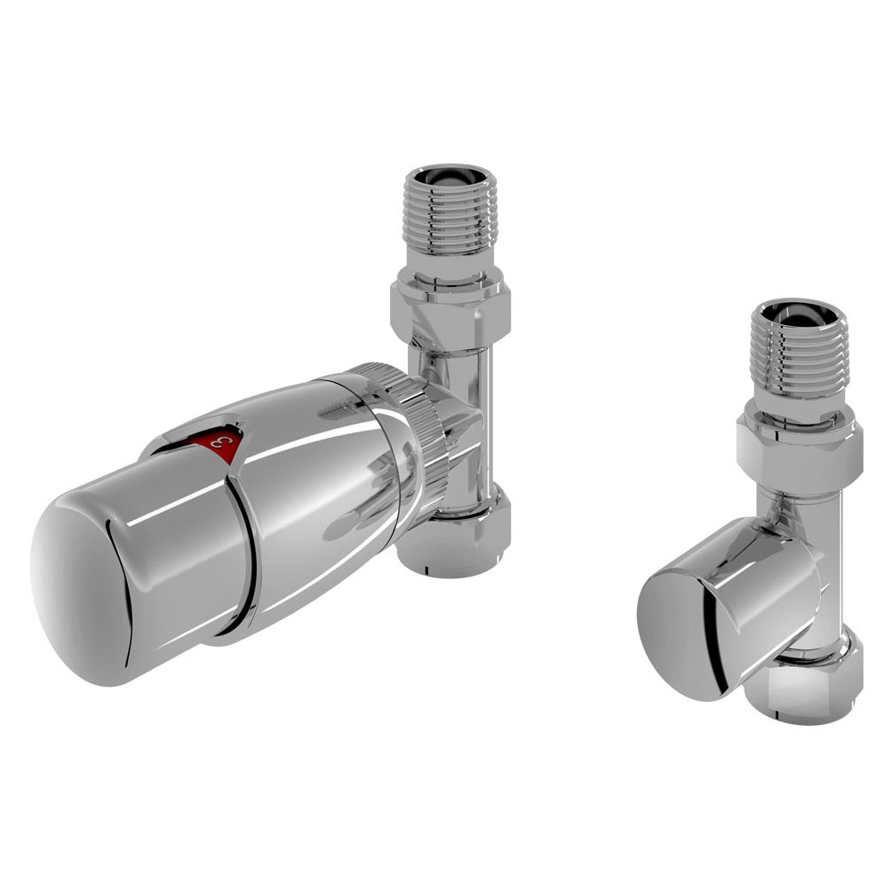 Straight Designer TRV with Lockshield 15mm Chrome