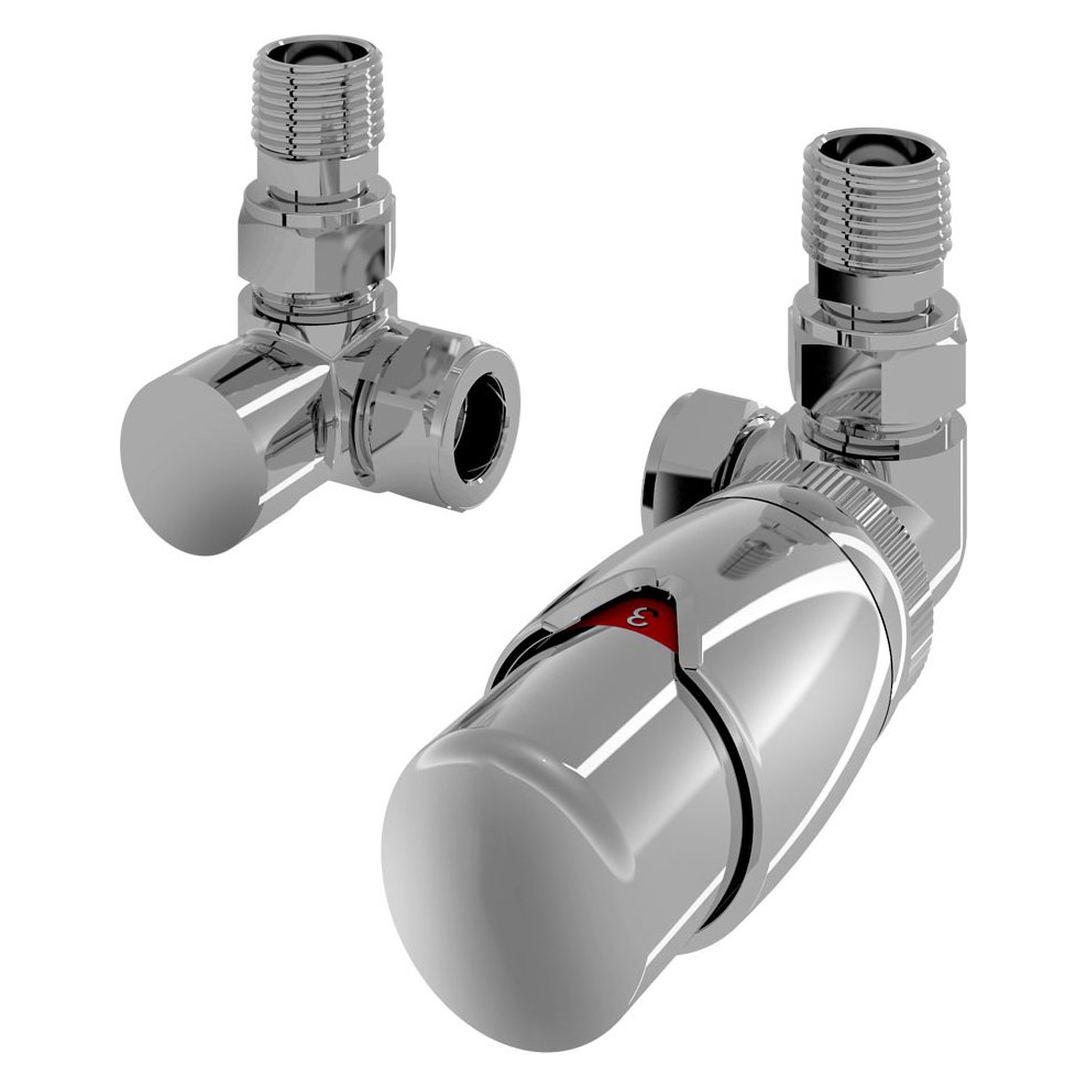 Corner Designer TRV with Lockshield 15mm Chrome