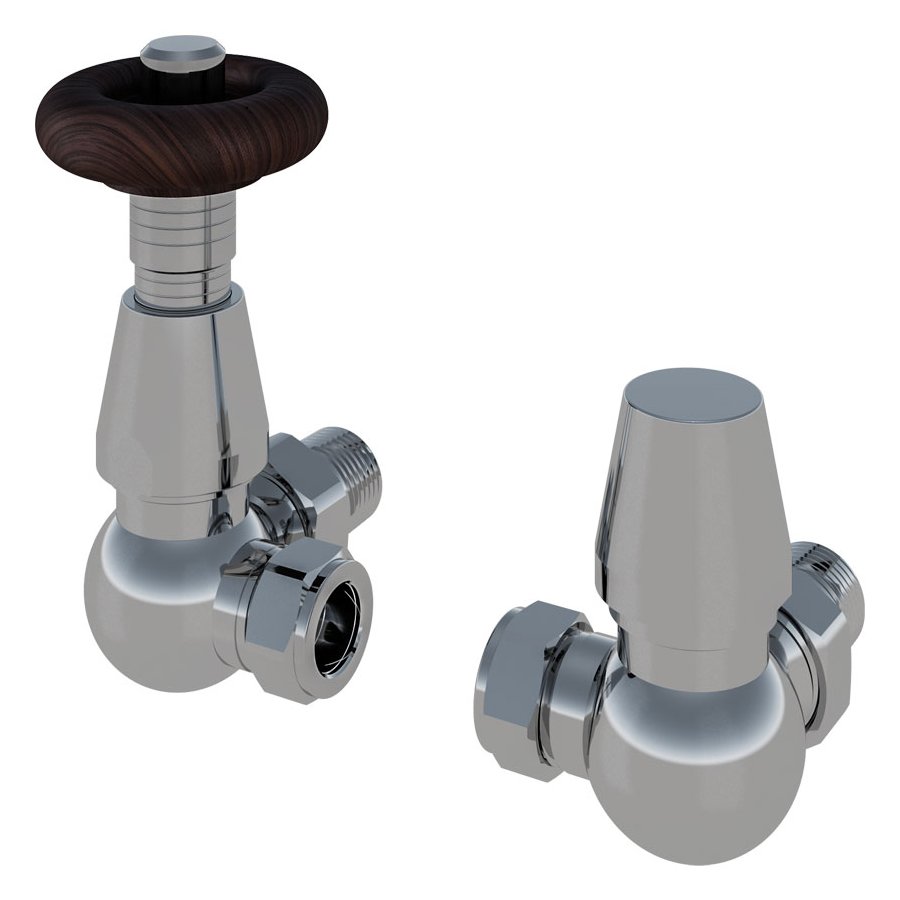 Corner Traditional TRV with Lockshield 15mm Chrome