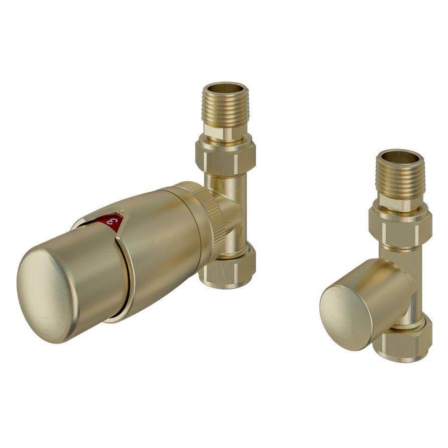 15mm Straight TRV and Lockshield Valve