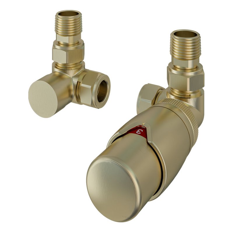 15mm Corner TRV and Lockshield Valve