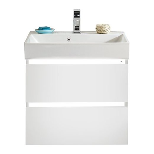 Jura 600 LED Wall Hung 2-Drawer with Slope Armastone Basin