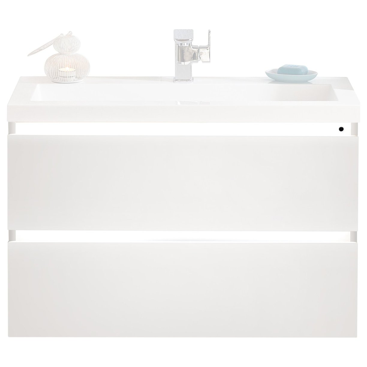 Jura 800mm Draw LED Cabinet White