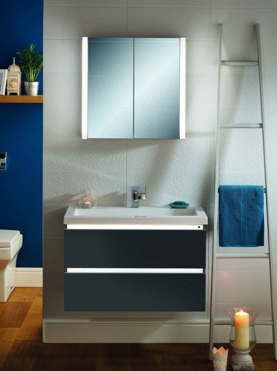 Jura 800mm Draw LED Cabinet Anthracite