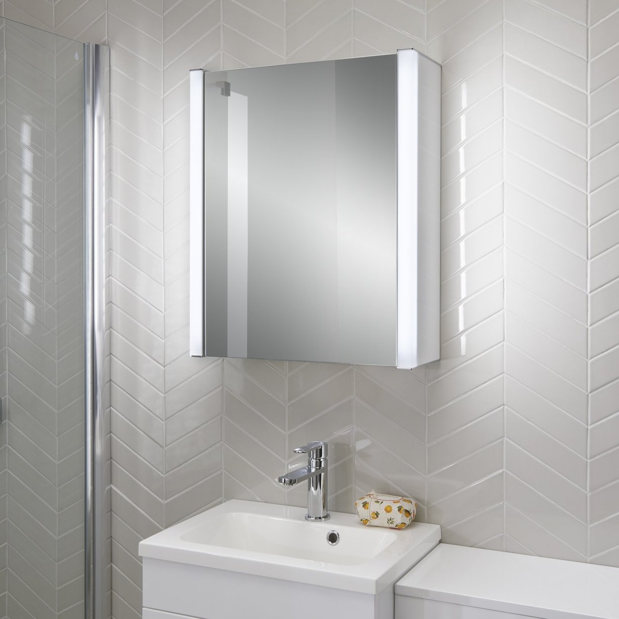 Jura 500mm LED Mirror White 1 Door
