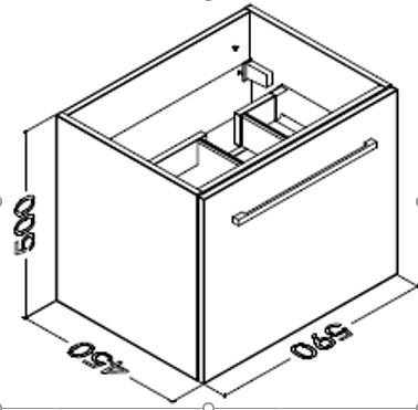 Lomond 600mm Wall Hung 1 Drawer Unit White Hidden Draw
