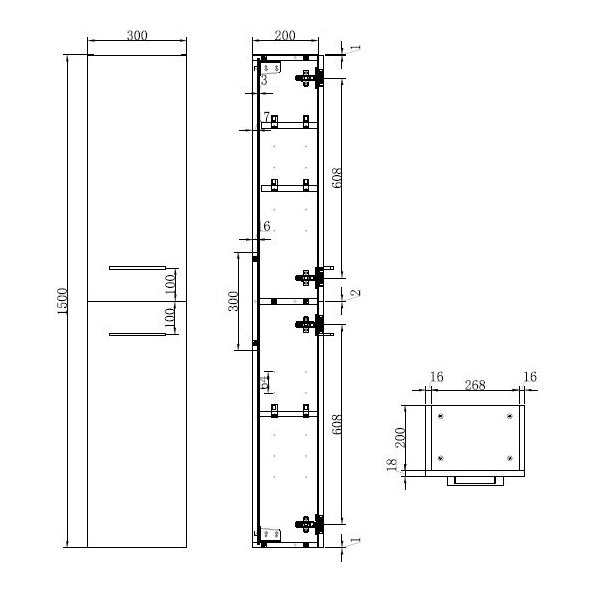 Lomond 1500mm Wall Mounted Tall Unit White