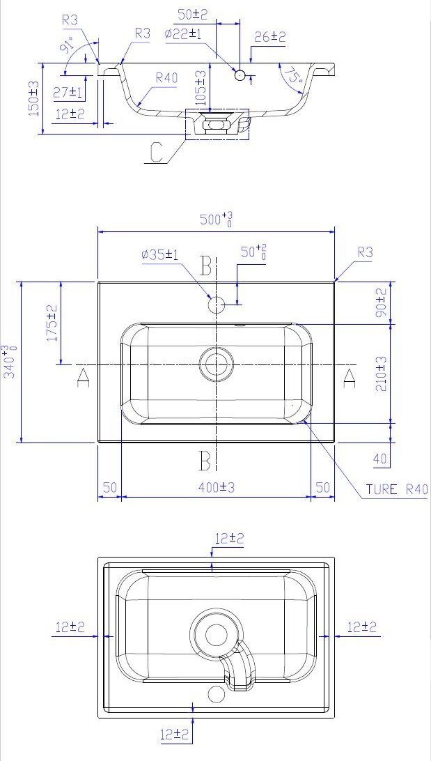 Lomond 500mm x 340 1TH Bowl