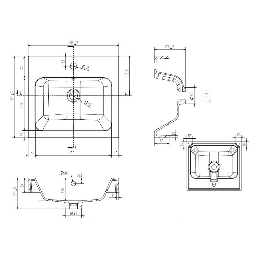 Lomond 500mm Resin Basin