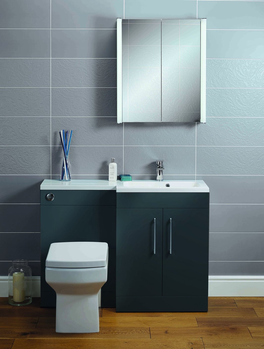 Lomond 1000 L-Shape Slim Combination Unit (Right Hand Basin Option)