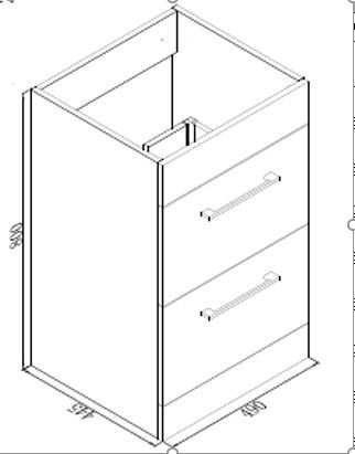 Lomond 500mm FS 2 Drawer Unit White