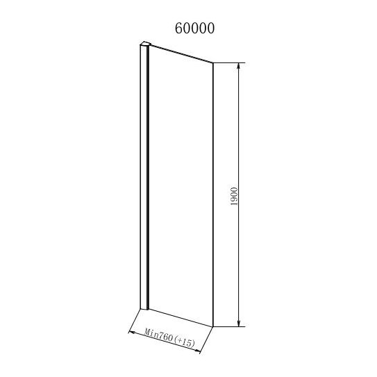 Talla 760mm x 1900mm Wetroom Panel 8mm