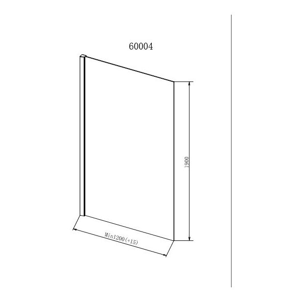 Talla 1200mm x 1900mm Wetroom Panel 8mm