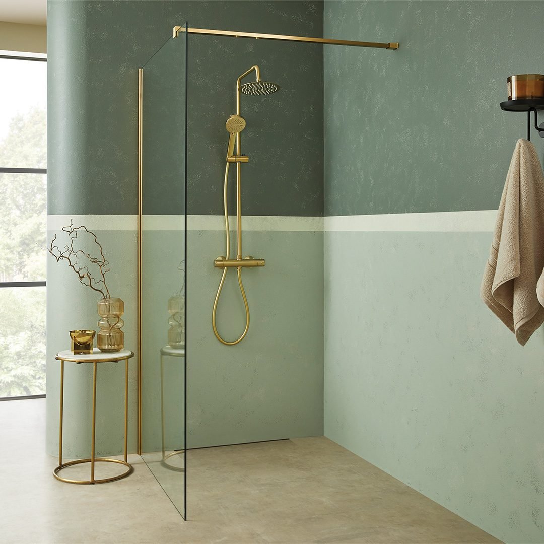 Talla / Katrine 1000mm Bracing Bar With T Piece Brushed Brass