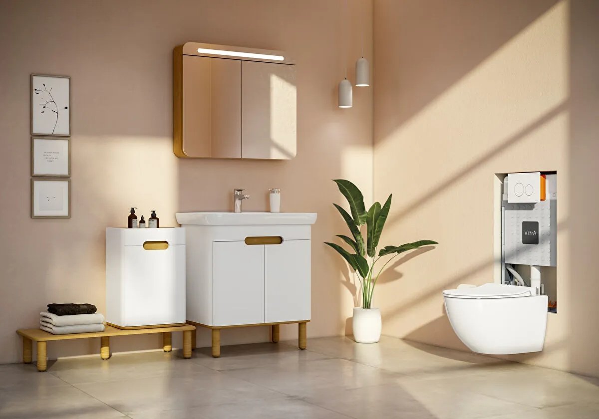 Sento Washbasin Unit, With Doors, Without Legs, 65 cm