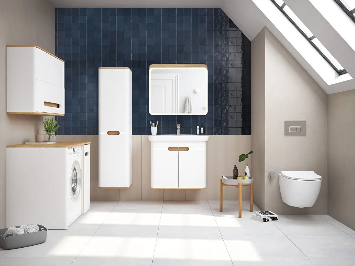 Sento Washbasin Unit, With Doors, Without Legs, 80 cm