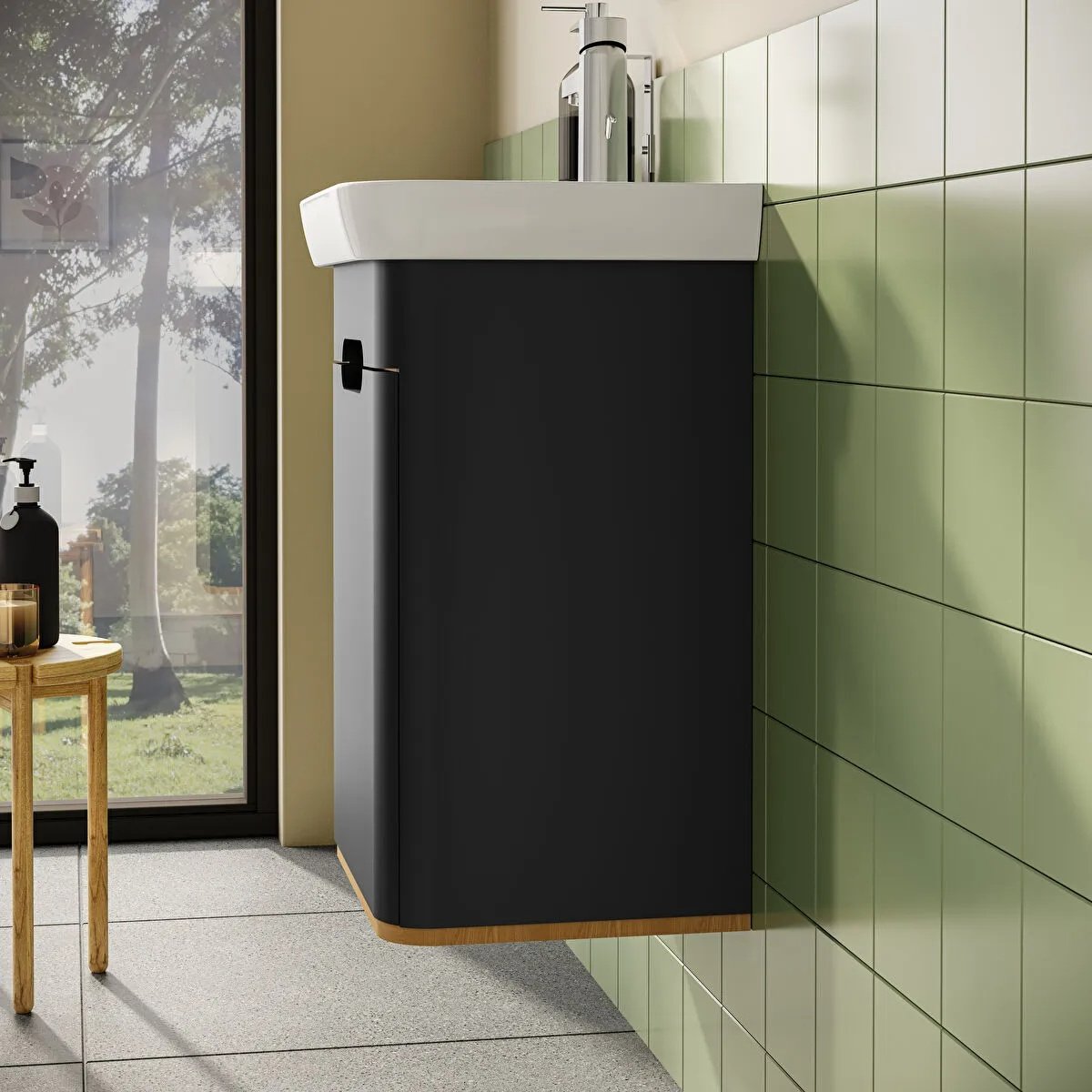 Sento Washbasin Unit, With Doors, Without Legs, 50 cm, Right