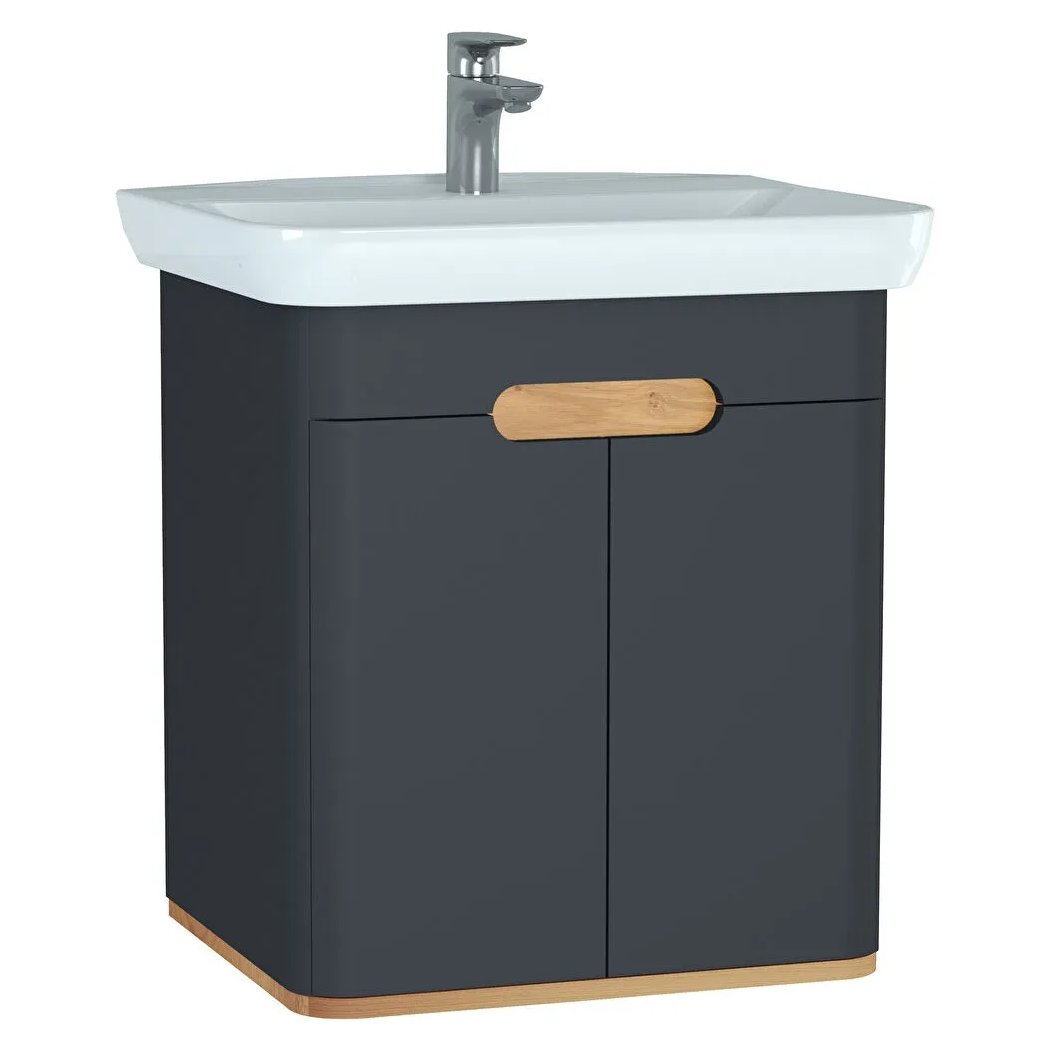Sento Washbasin Unit, With Doors, Without Legs, 65 cm