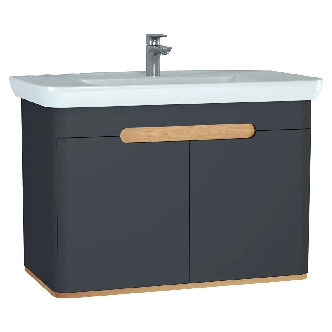 Sento Washbasin Unit, 100 cm, With Doors, Without Legs