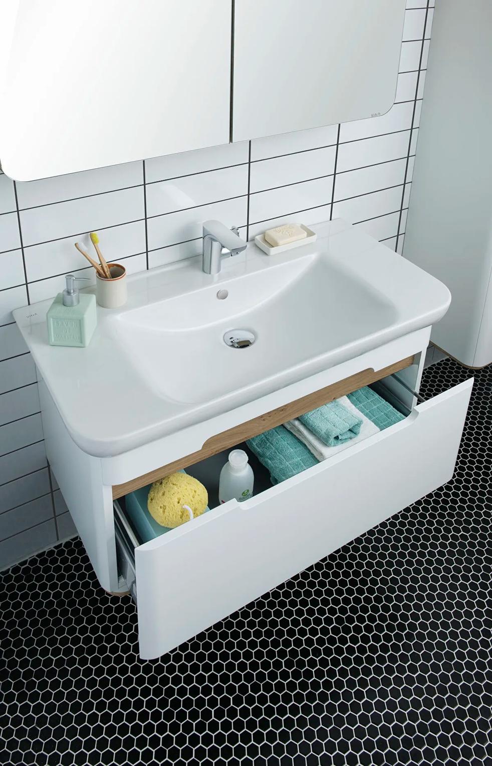 Sento Washbasin Unit, 80 cm, With 1 Drawer, Without Legs