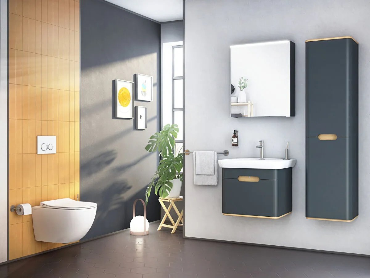 Sento Washbasin Unit, With 1 Drawer, Without Legs, 65 cm