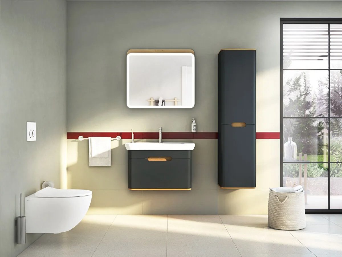 Sento Washbasin Unit, With 1 Drawer, Without Legs, 80 cm