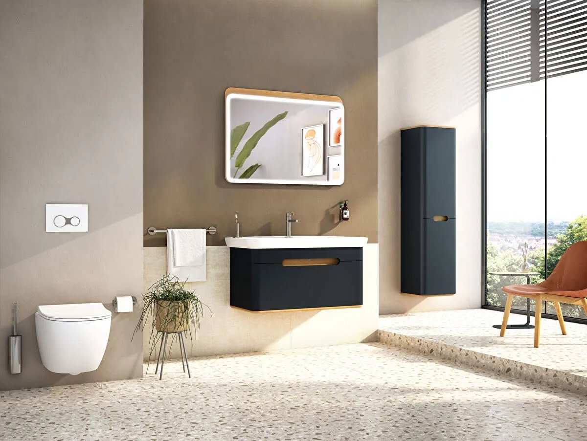 Sento Washbasin Unit, With 1 Drawer, Without Legs, 100 cm