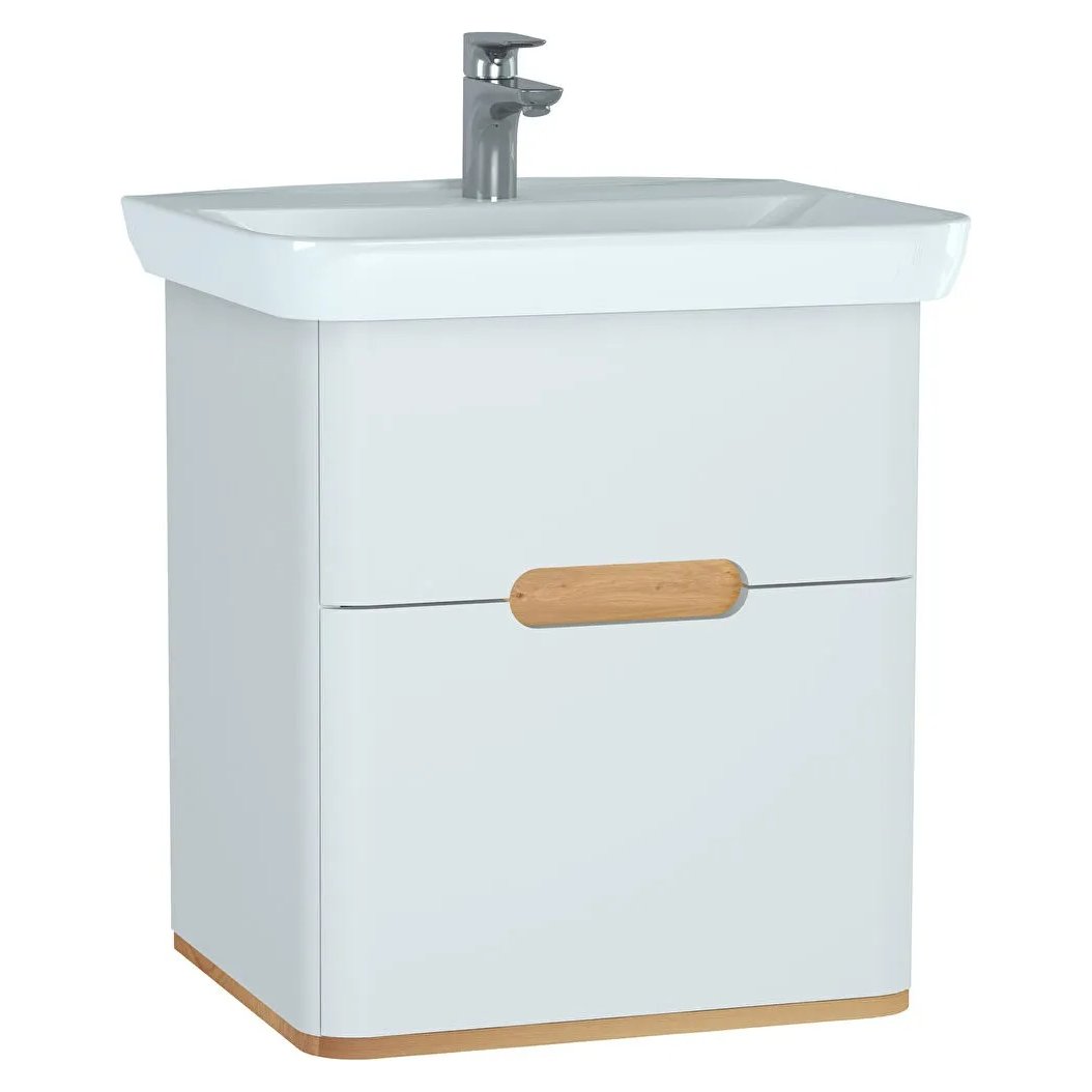 Sento Washbasin Unit, With 2 Drawers, Without Legs, 65 cm