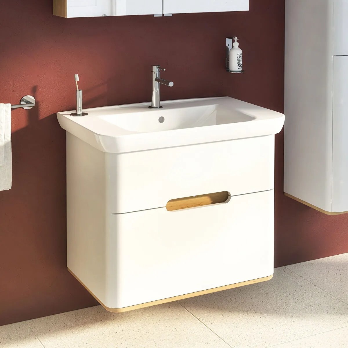 Sento Washbasin Unit, With 2 Drawers, Without Legs, 80 cm