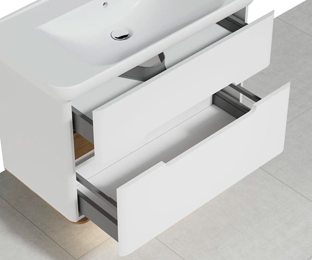 Sento Washbasin Unit, With 2 Drawers, Without Legs, 100 cm