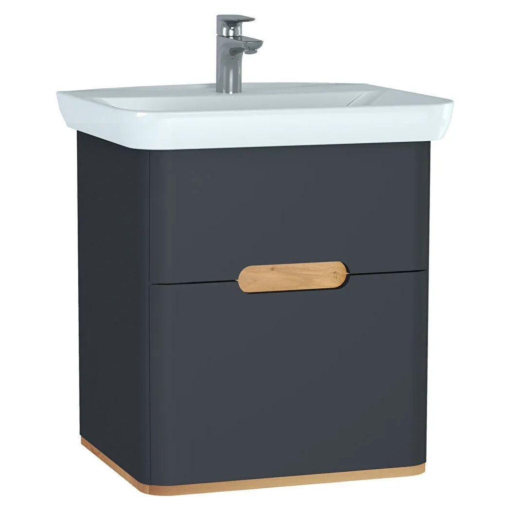 Sento Washbasin Unit, With 2 Drawers, Without Legs, 65 cm