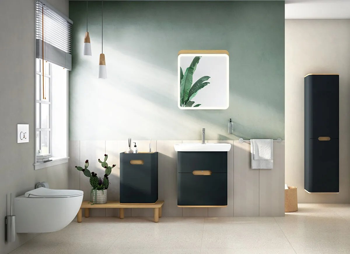 Sento Washbasin Unit, With 2 Drawers, Without Legs, 65 cm