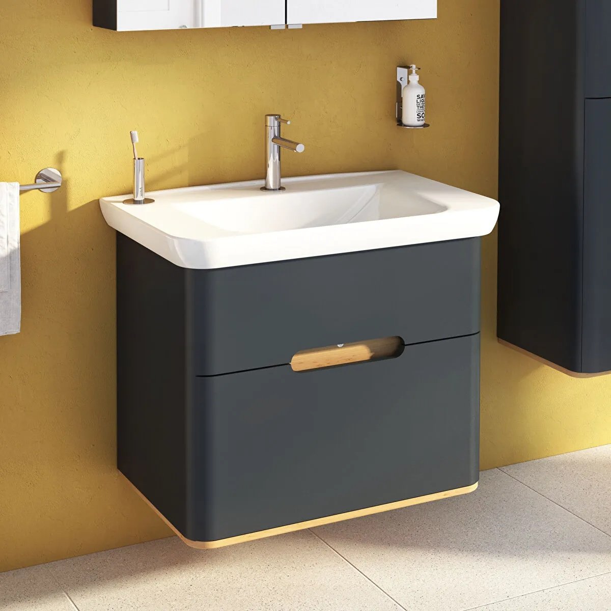 Sento Washbasin Unit, With 2 Drawers, Without Legs, 80 cm