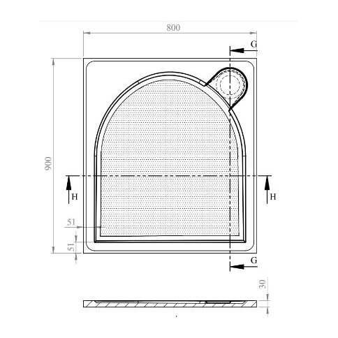 Talla H/W Shower Tray 900 x 900mm Square