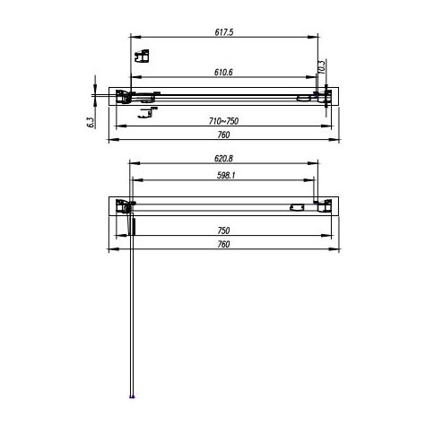 Cara 760mm 8 mm Hinge Door 1900mm High