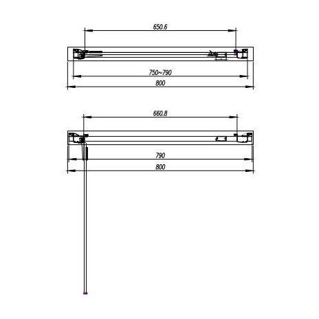 Cara 800mm 8mm Hinge Door 1900mm High