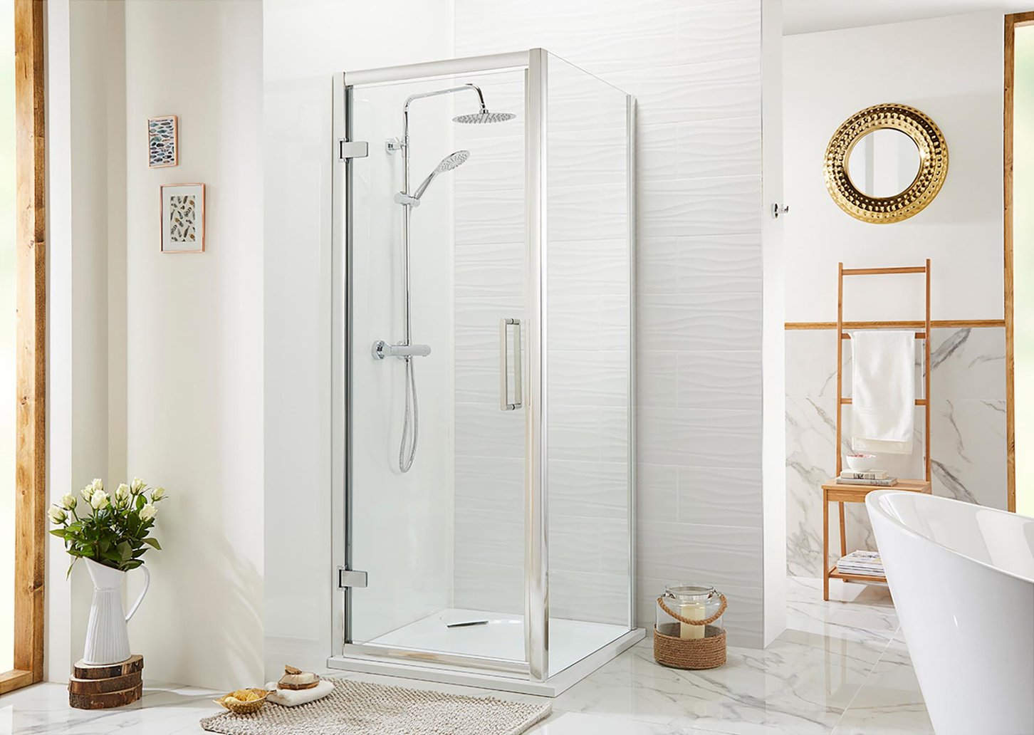 Cara 8mm Hinge Door Enclosure 900 x 800mm