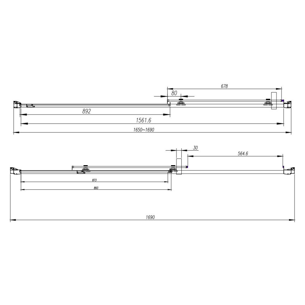 Cara 1700mm 8mm Sliding Door 1900mm High
