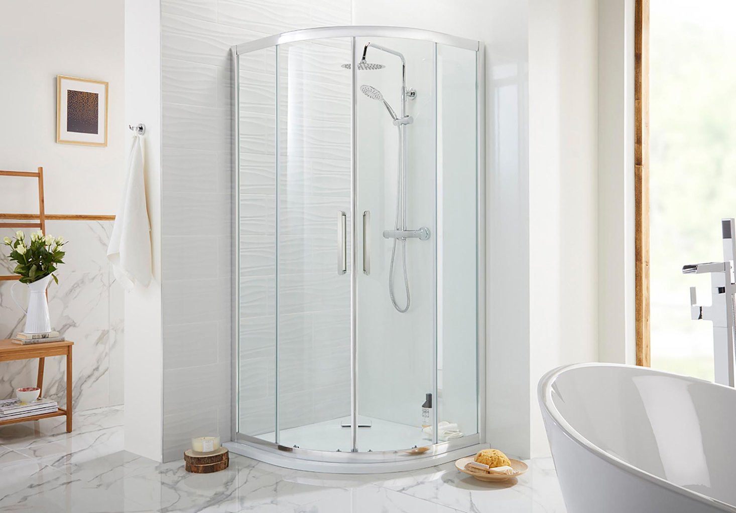 Cara 900 x 900mm 8mm 2 Door Quadrant 1900mm High