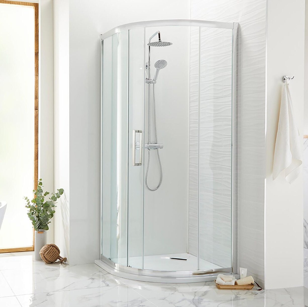 Cara 8mm 1-Door Offset Quadrant Enclosure 1000 x 800mm