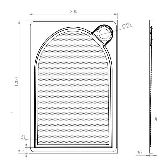 Talla H/W Shower Tray 1400 x 800mm Rect