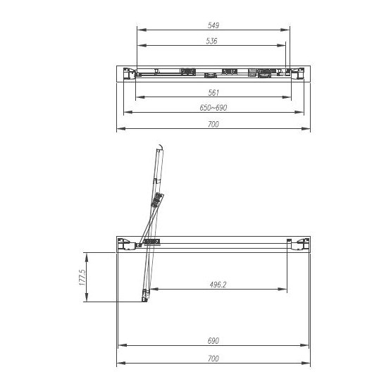 Cara 700mm Infold Door 8mm 1900mm High