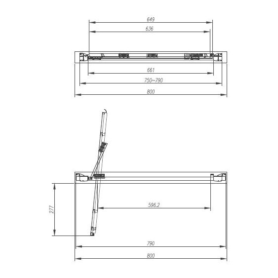 Cara 800mm Infold Door 8mm 1900mm High