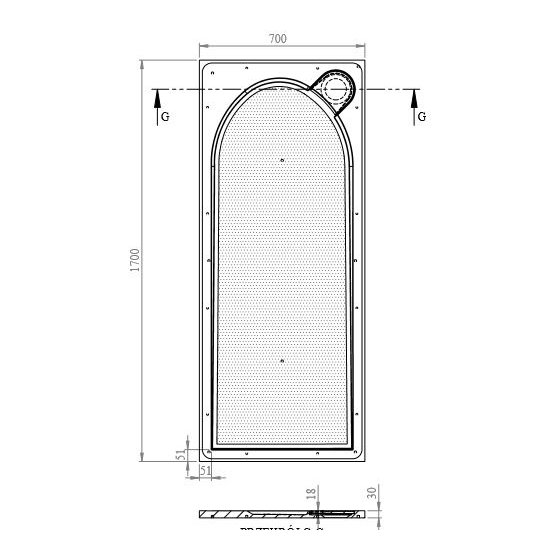 Talla H/W Shower Tray 1700 x 700mm Rect